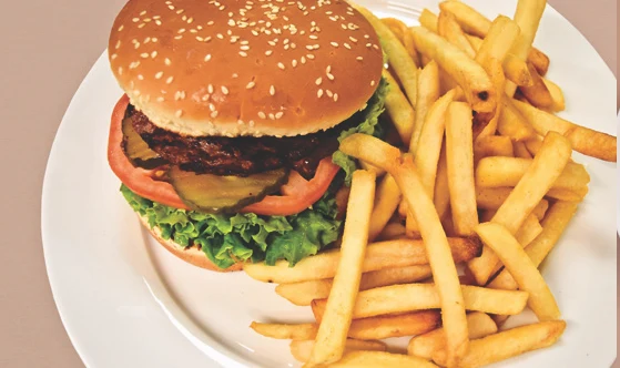 Cheeseburger with fries