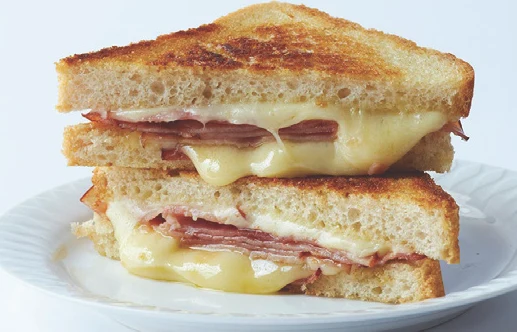 Grilled ham and cheese sandwich