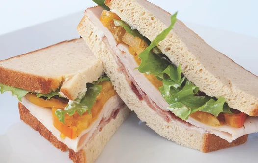 Stacked turkey sandwich